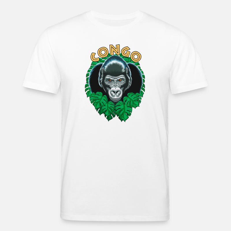 Gorille Du Congo - T-shirt bio CREATOR Stanley/Stella Unisexe - blanc
