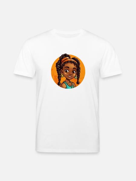 Elegant Afro-Heroine Illustration - Stanley/Stella CREATOR Unisex Organic T-Shirt - white