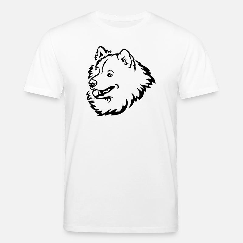 Samoyed head - Stanley/Stella CREATOR Unisex Organic T-Shirt - white