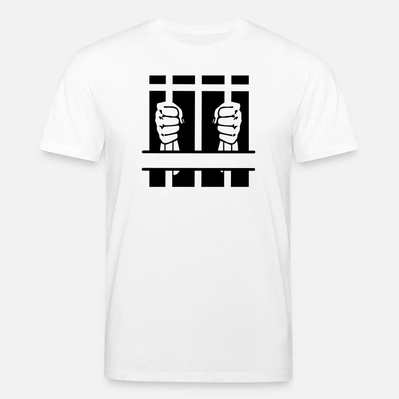 Zwei Fäuste hinter Gittern und Leerzeichen - Stanley/Stella Unisex Bio-T-Shirt CREATOR  - Weiß