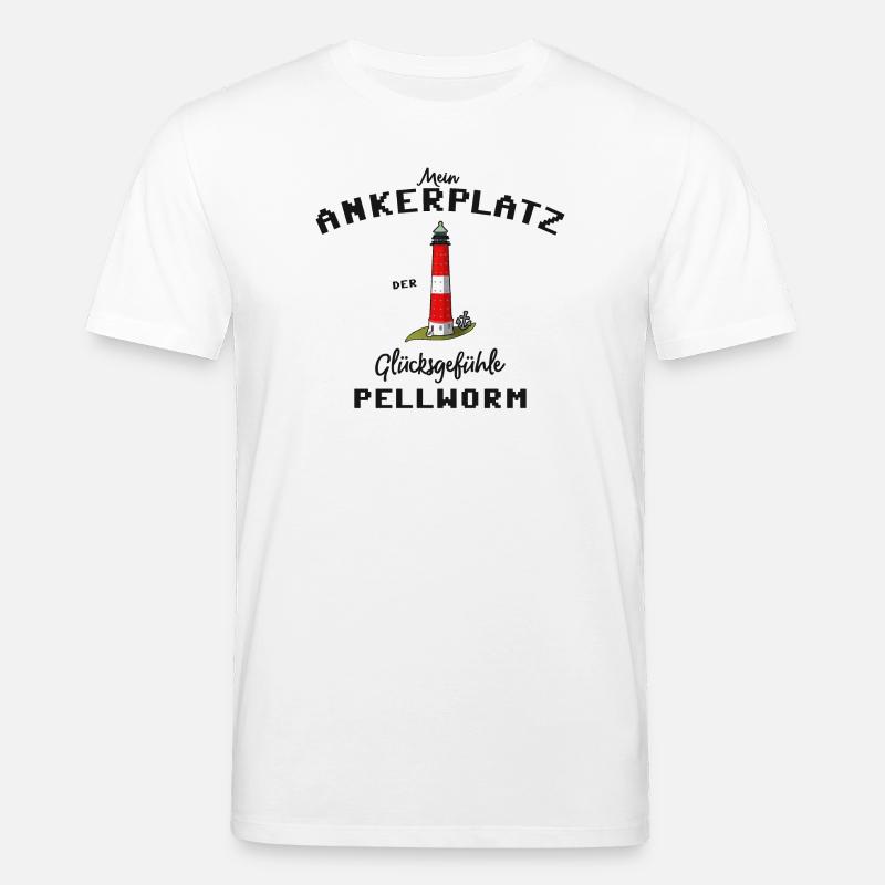 Pellworm, Ankerplatz Glücksgefühle, Leuchtturm - Stanley/Stella Unisex Bio-T-Shirt CREATOR  - Weiß
