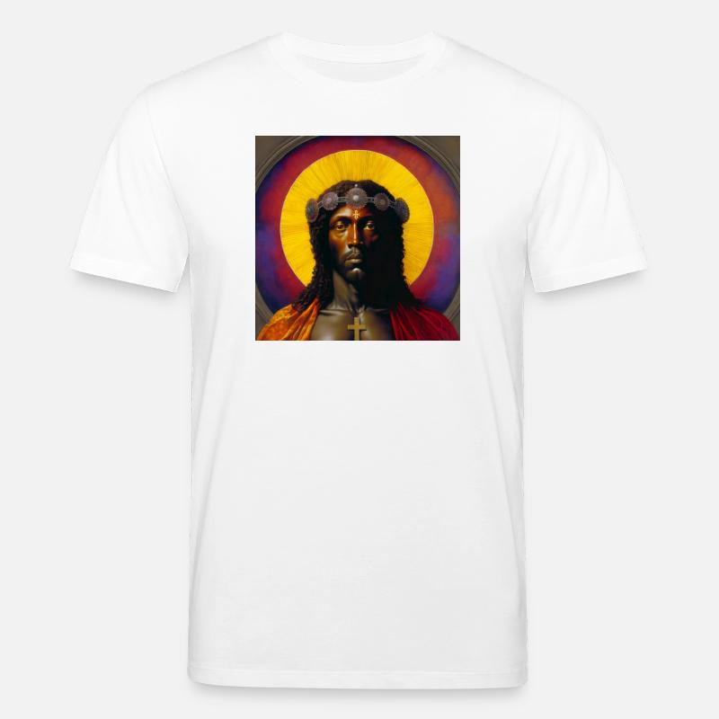 Schwarzer Jesus 01 - Stanley/Stella Unisex Bio-T-Shirt CREATOR  - Weiß