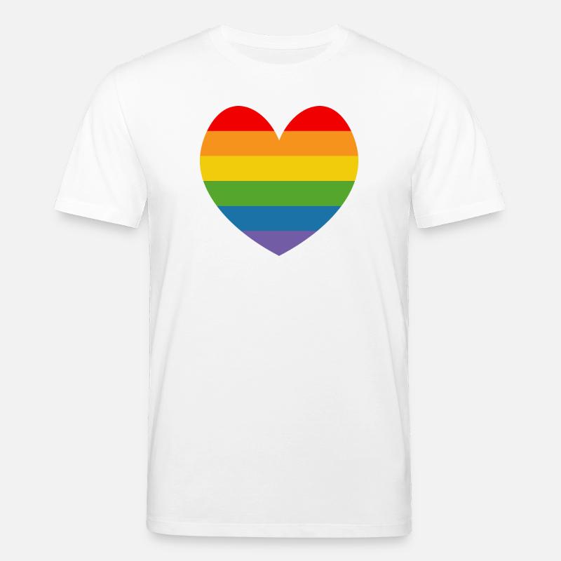 LGBT CSD TShirt Regenbogen HERZ - Stanley/Stella Unisex Bio-T-Shirt CREATOR  - Weiß