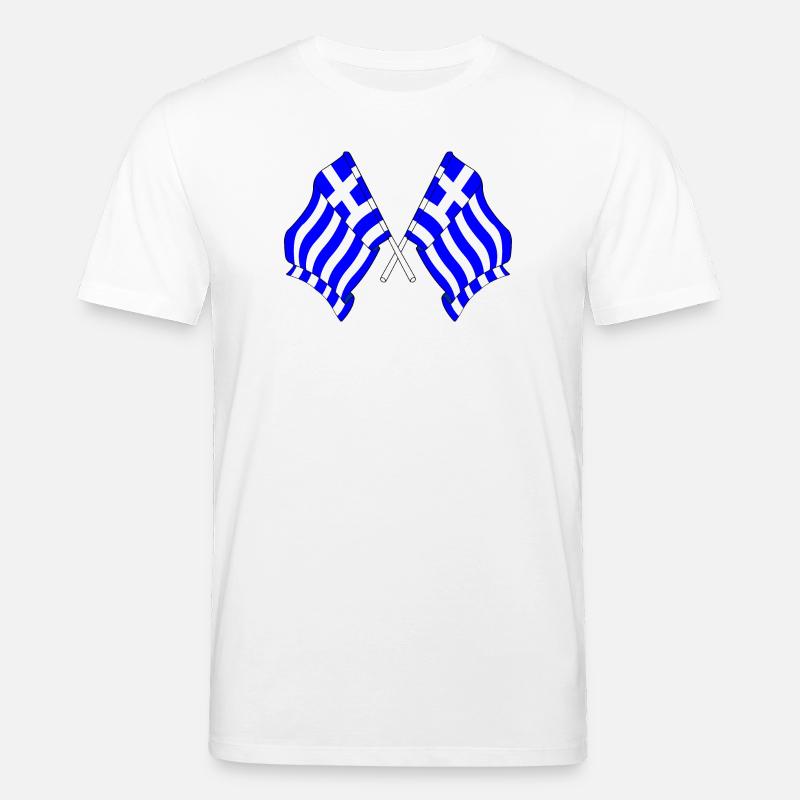 Deux drapeaux de la Grèce - T-shirt bio CREATOR Stanley/Stella Unisexe - blanc