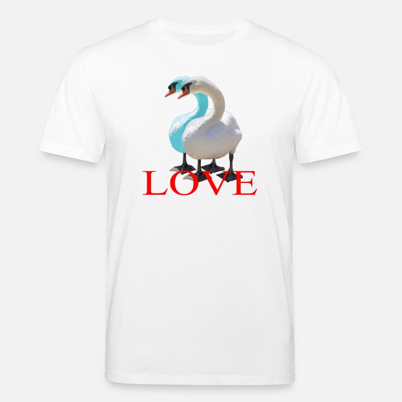 Schwanen-Duo mit Herzform - Stanley/Stella Unisex Bio-T-Shirt CREATOR  - Weiß