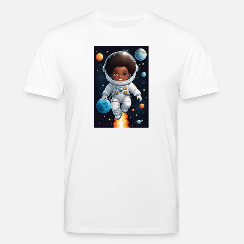 Visage d’enfant aventurier de l’espace - T-shirt bio CREATOR Stanley/Stella Unisexe - blanc