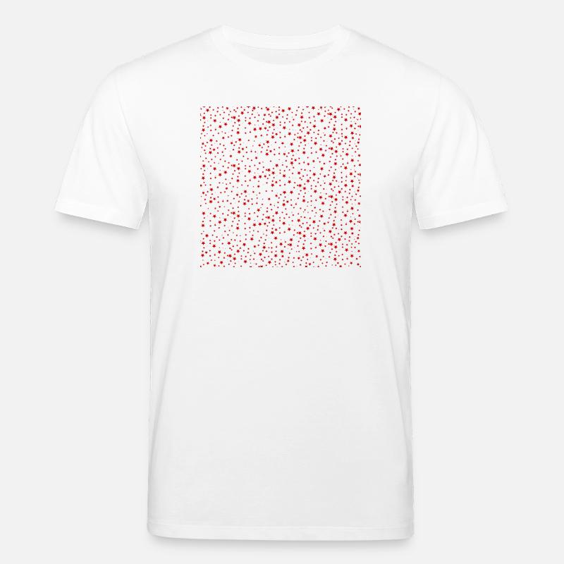 sternenmuster rottöne, weihnachts prints - Stanley/Stella Unisex Bio-T-Shirt CREATOR  - Weiß