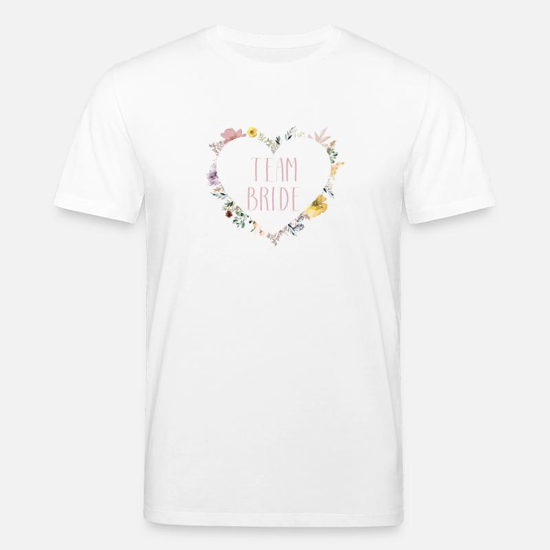 Team Bride! Herz-Blumen, personalisierbar - Stanley/Stella Unisex Bio-T-Shirt CREATOR  - Weiß