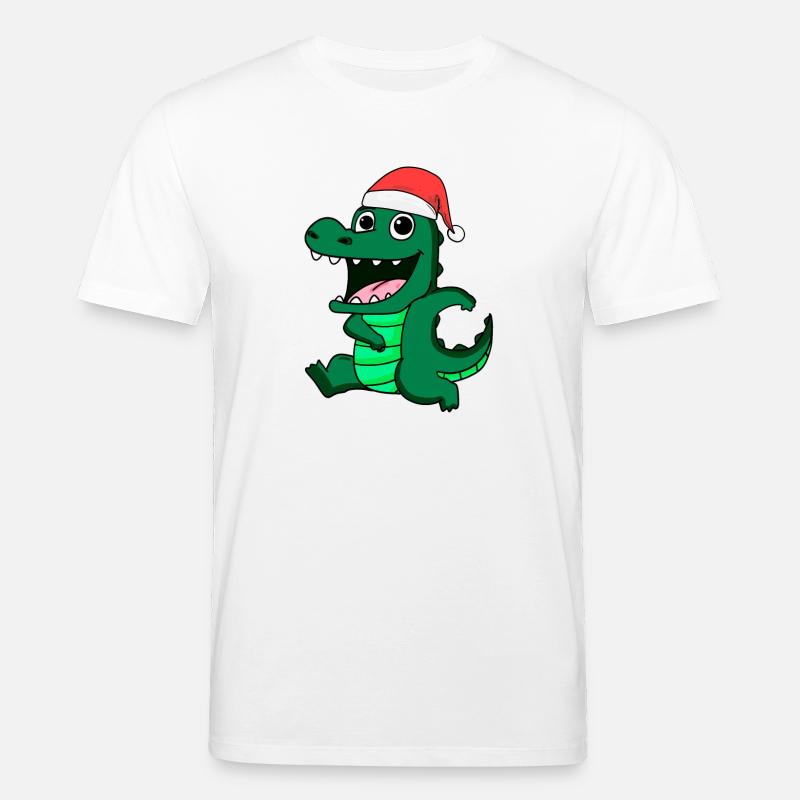 Crocodile Noël - T-shirt bio CREATOR Stanley/Stella Unisexe - blanc