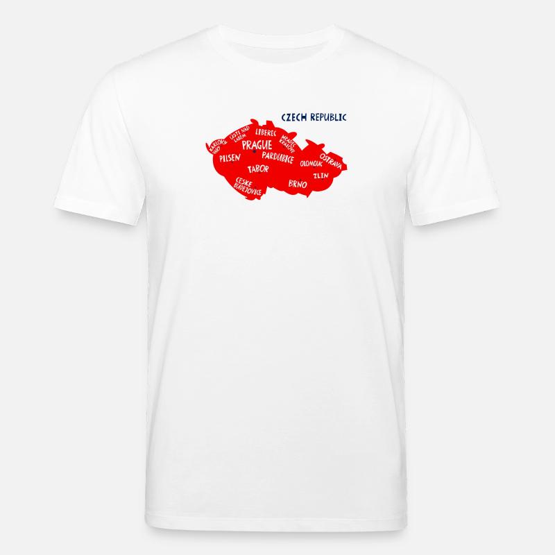Karte der Tschechischen Republik mit Städten - Stanley/Stella Unisex Bio-T-Shirt CREATOR  - Weiß