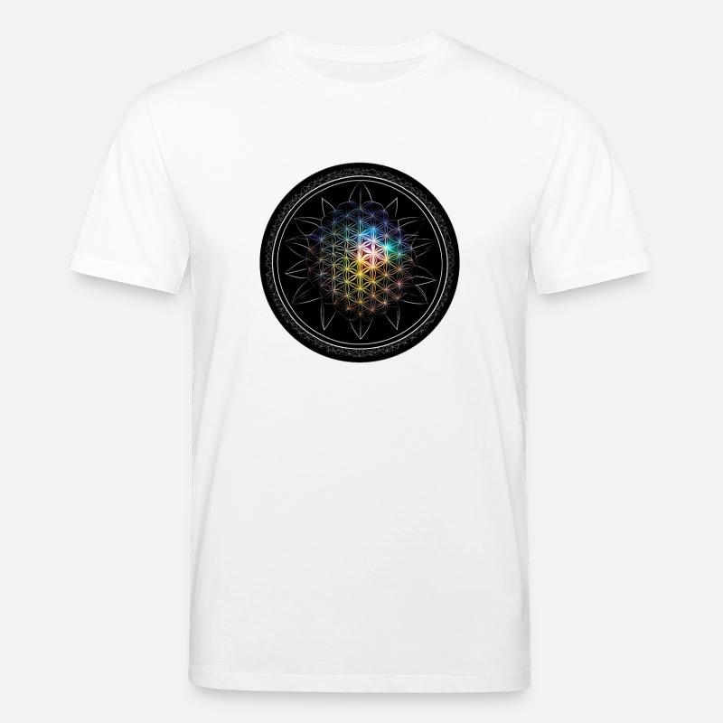 Blume des Lebens Regenbogen - Stanley/Stella Unisex Bio-T-Shirt CREATOR  - Weiß