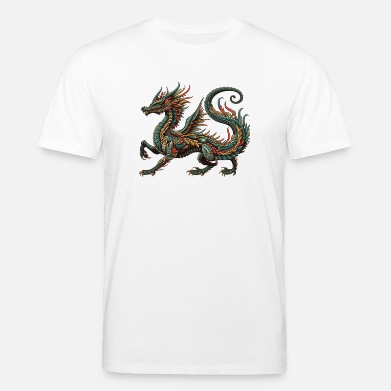 Farbdrache Ornament Tribal Stil - Stanley/Stella Unisex Bio-T-Shirt CREATOR  - Weiß