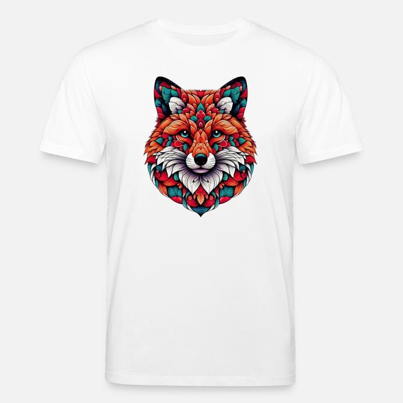 Fuchs mit Mandalas geschmückt - Stanley/Stella Unisex Bio-T-Shirt CREATOR - Weiß