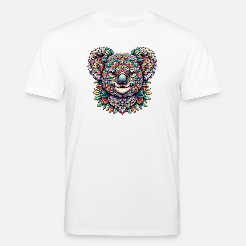 Koala mit Mandalas dekoriert - Stanley/Stella Unisex Bio-T-Shirt CREATOR  - Weiß