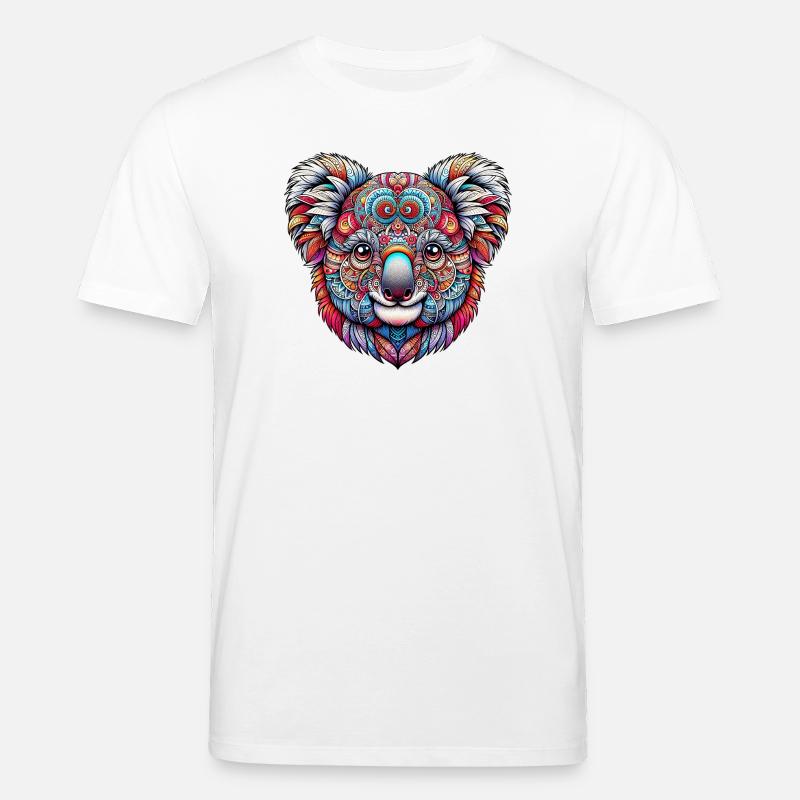Koala mit Mandalas dekoriert - Stanley/Stella Unisex Bio-T-Shirt CREATOR  - Weiß