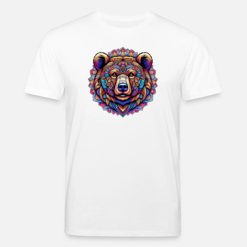 Bär mit Mandalas verziert - Stanley/Stella Unisex Bio-T-Shirt CREATOR - Weiß
