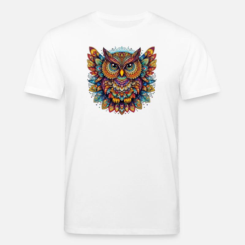 Eule mit Mandalas verziert - Stanley/Stella Unisex Bio-T-Shirt CREATOR - Weiß