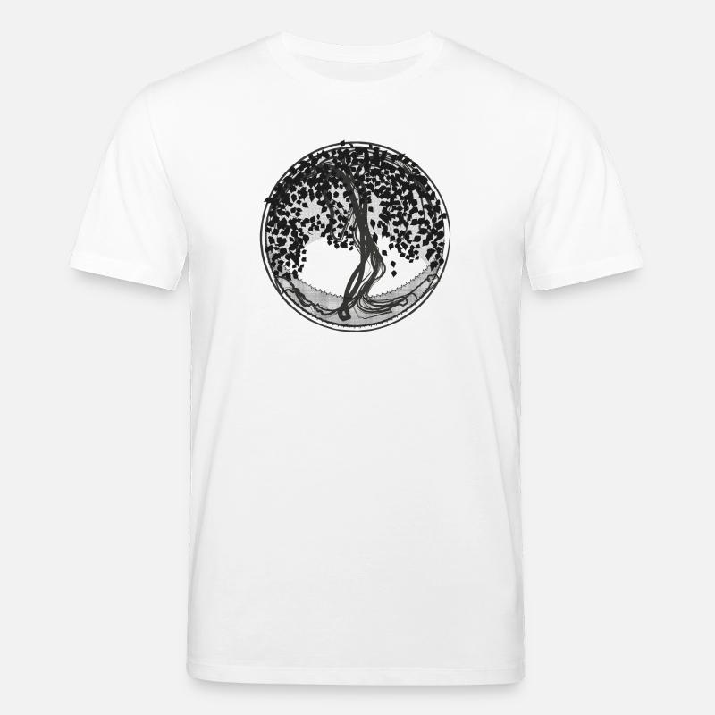 Dunkler Baumkreis Silhouette - Stanley/Stella Unisex Bio-T-Shirt CREATOR  - Weiß