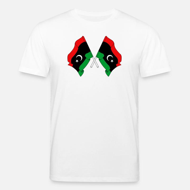 Deux drapeaux Libye - T-shirt bio CREATOR Stanley/Stella Unisexe - blanc