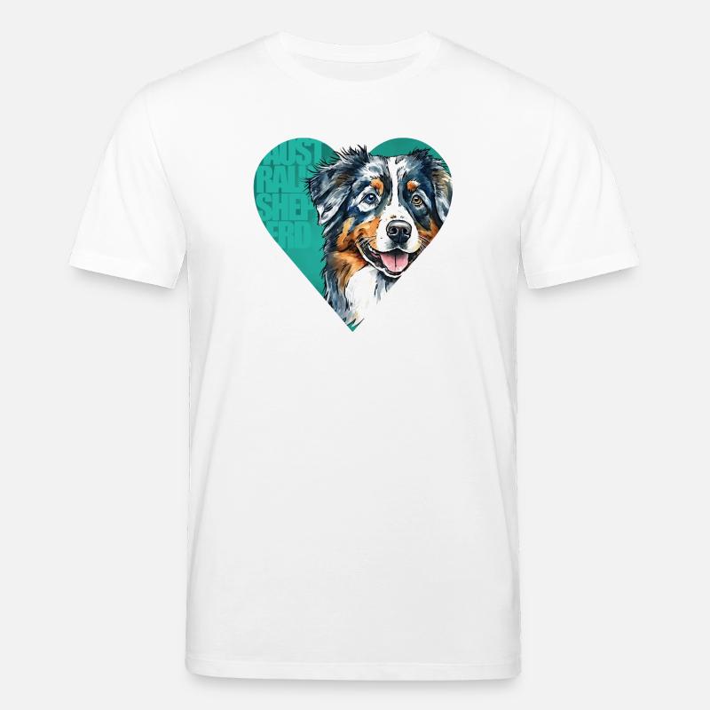 Australian Shepherd Portrait - Stanley/Stella Unisex Bio-T-Shirt CREATOR  - Weiß