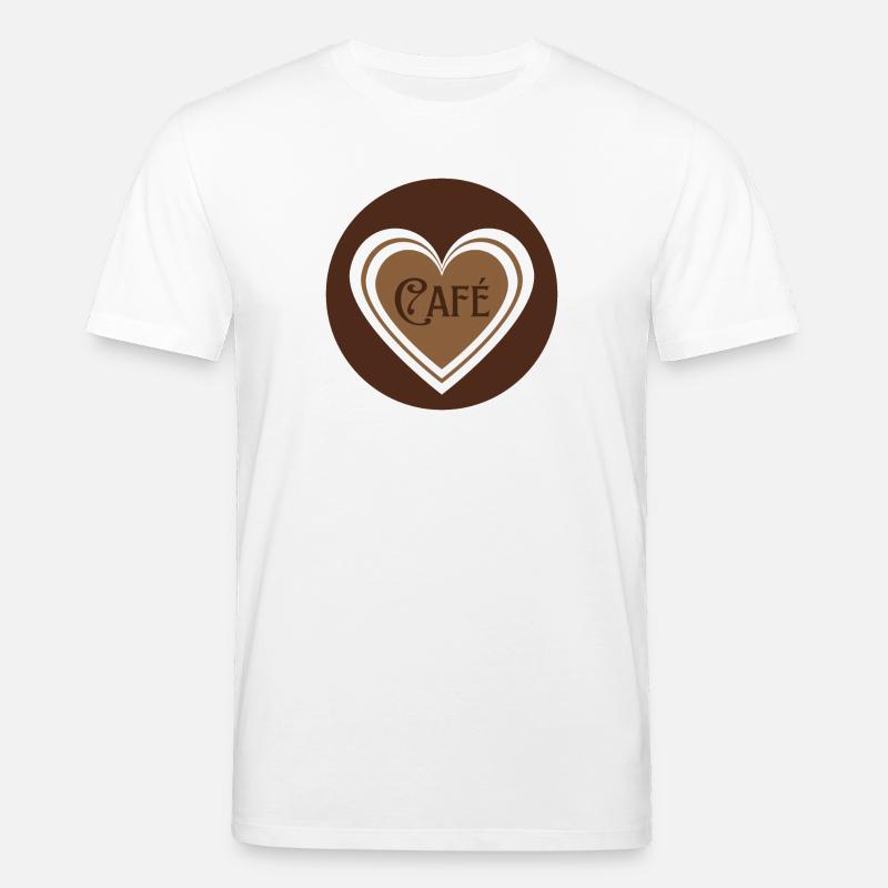 Kaffee mit Herzen - Stanley/Stella Unisex Bio-T-Shirt CREATOR  - Weiß