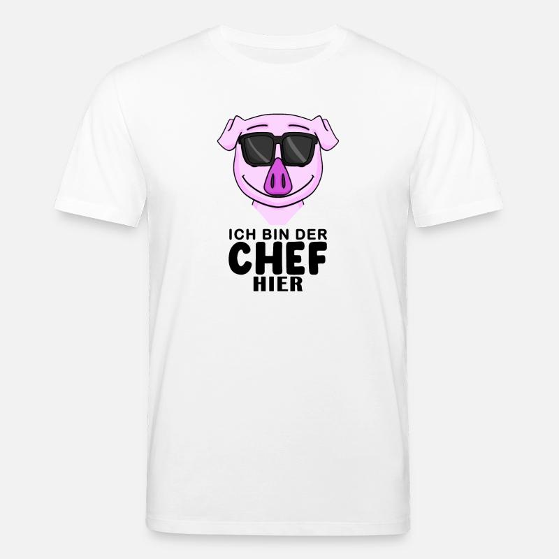 Chef Spruch mit Schwein Motiv - Stanley/Stella Unisex Bio-T-Shirt CREATOR  - Weiß