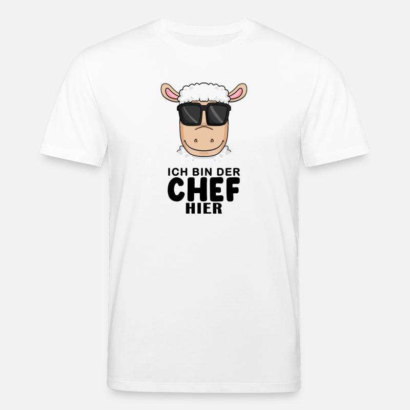 Chef Spruch mit Schaf Motiv - Stanley/Stella Unisex Bio-T-Shirt CREATOR  - Weiß
