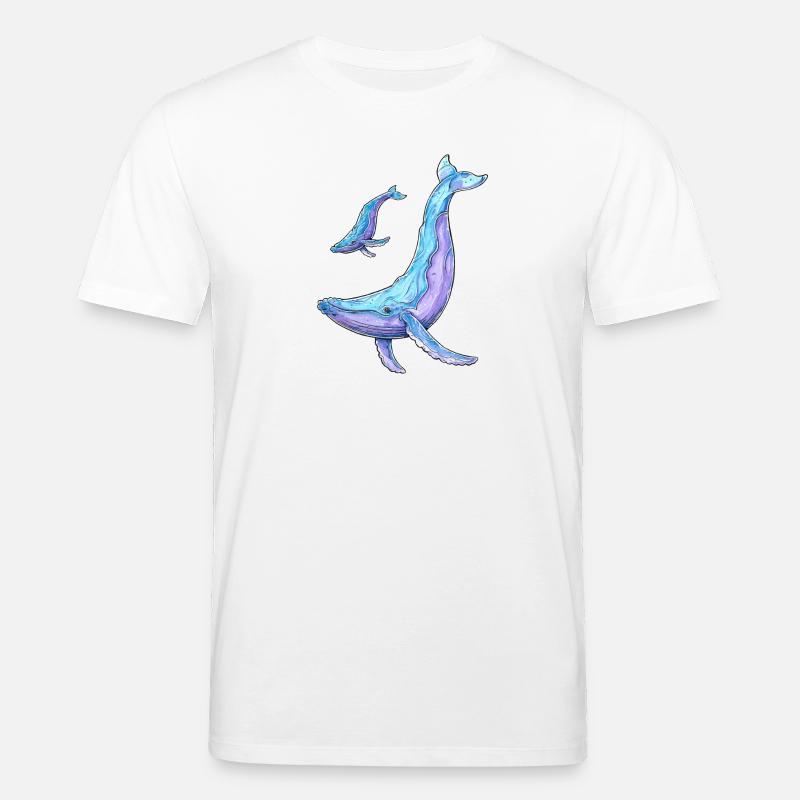 Buckelwal mit Kalb - Stanley/Stella Unisex Bio-T-Shirt CREATOR  - Weiß