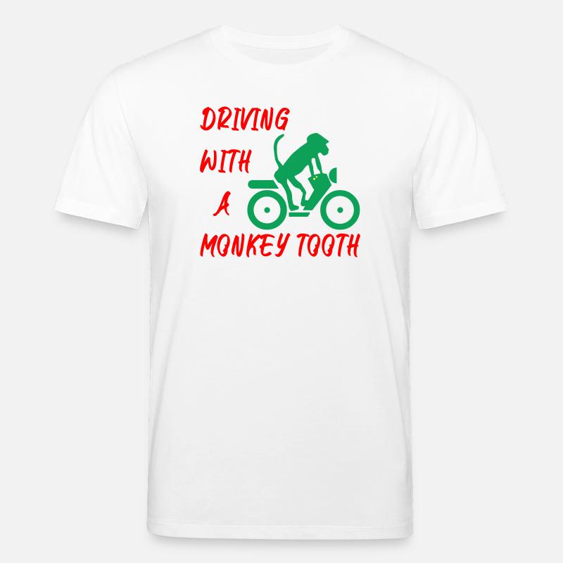 Driving with a monkey tooth - Affenzahn - Stanley/Stella Unisex Bio-T-Shirt CREATOR  - Weiß