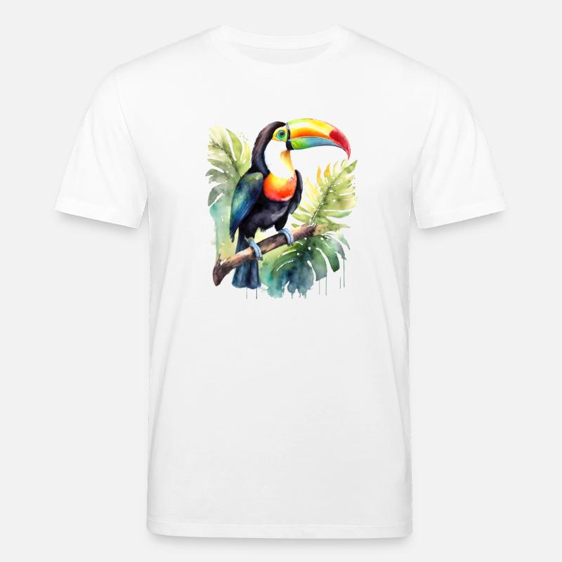 Aquarelle de Toucan - T-shirt bio CREATOR Stanley/Stella Unisexe - blanc
