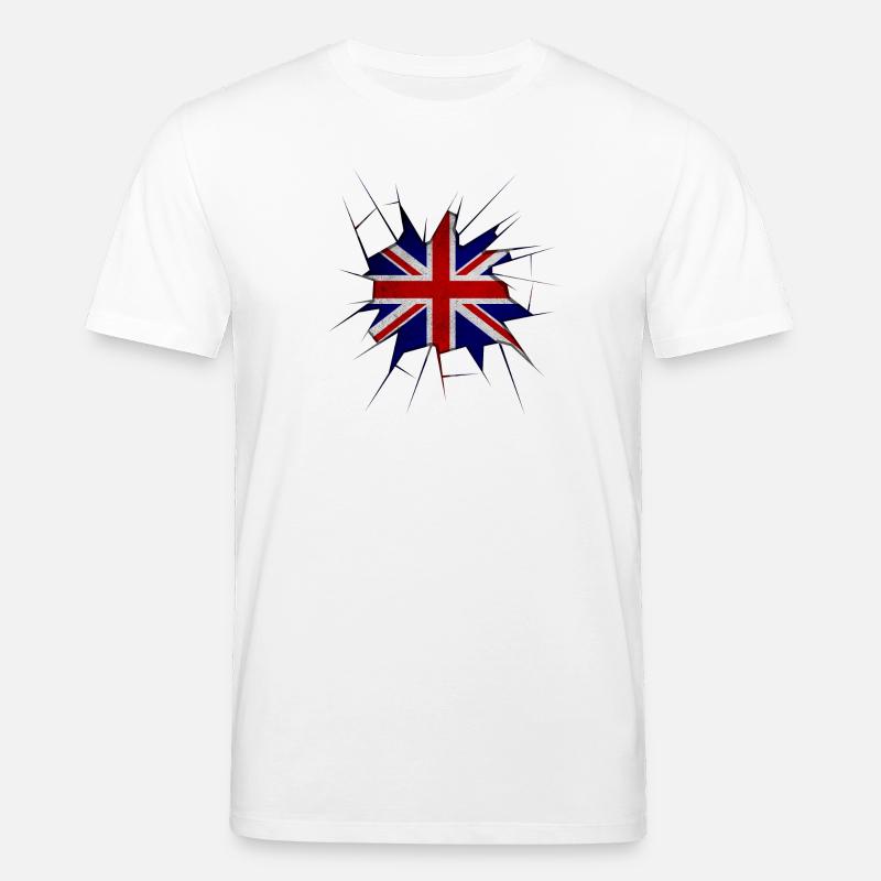 Drapeau Union jack verre brisé - T-shirt bio CREATOR Stanley/Stella Unisexe - blanc