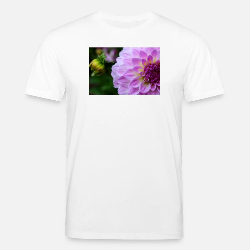Dahlia rose rose Violet fleur, fleur - T-shirt bio CREATOR Stanley/Stella Unisexe - blanc