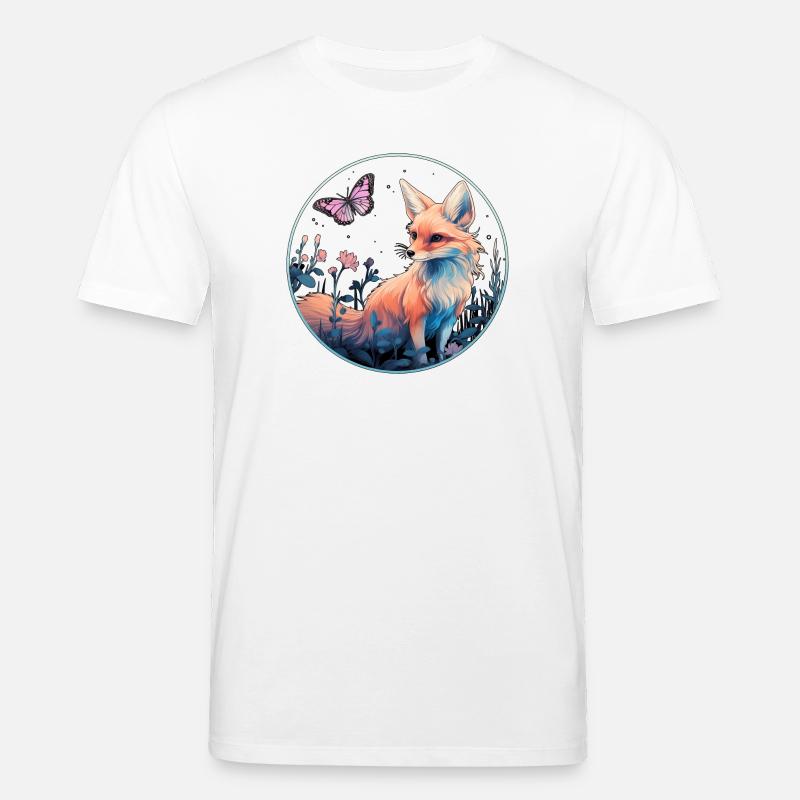 Fuchs mit Schmetterling - Stanley/Stella Unisex Bio-T-Shirt CREATOR  - Weiß