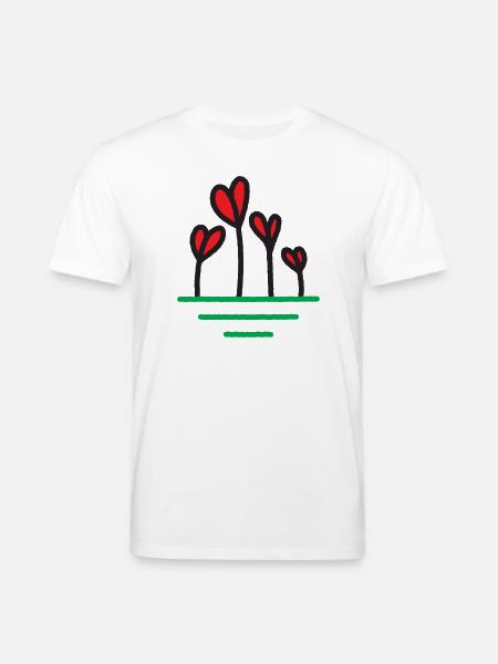 Heart Sprouts in Bloom - Stanley/Stella CREATOR Unisex Organic T-Shirt - white