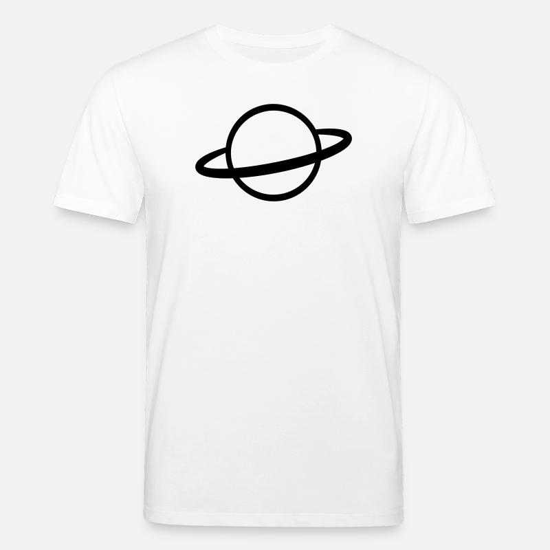 Planet mit Ring Symbol Umriss - Stanley/Stella Unisex Bio-T-Shirt CREATOR - Weiß