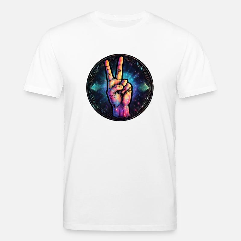 Kosmische Friedensgeste - Stanley/Stella Unisex Bio-T-Shirt CREATOR  - Weiß