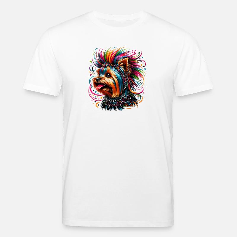 Yorkshire Terrier Punk - Stanley/Stella Unisex Bio-T-Shirt CREATOR  - Weiß