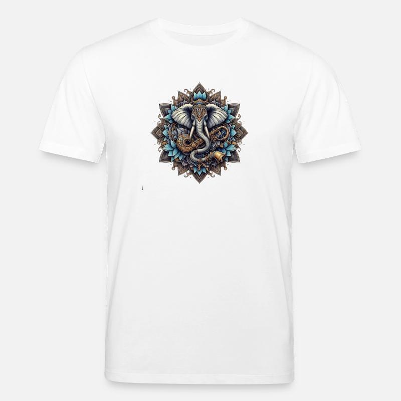 Elefantenmandala im Steampunk-Stil - Stanley/Stella Unisex Bio-T-Shirt CREATOR - Weiß