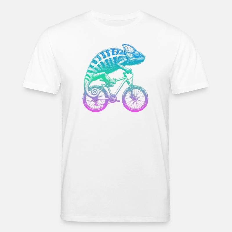 Radfahrendes Chamäleon - Stanley/Stella Unisex Bio-T-Shirt CREATOR - Weiß