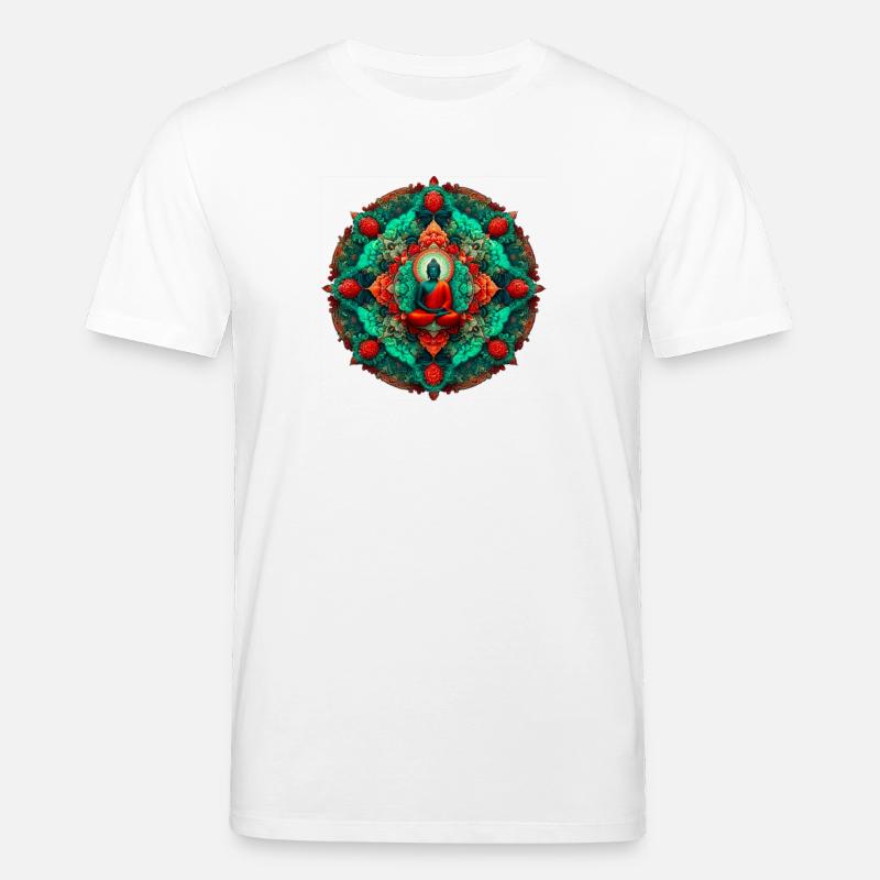 Bouddha Mandala sarcelle - T-shirt bio CREATOR Stanley/Stella Unisexe - blanc