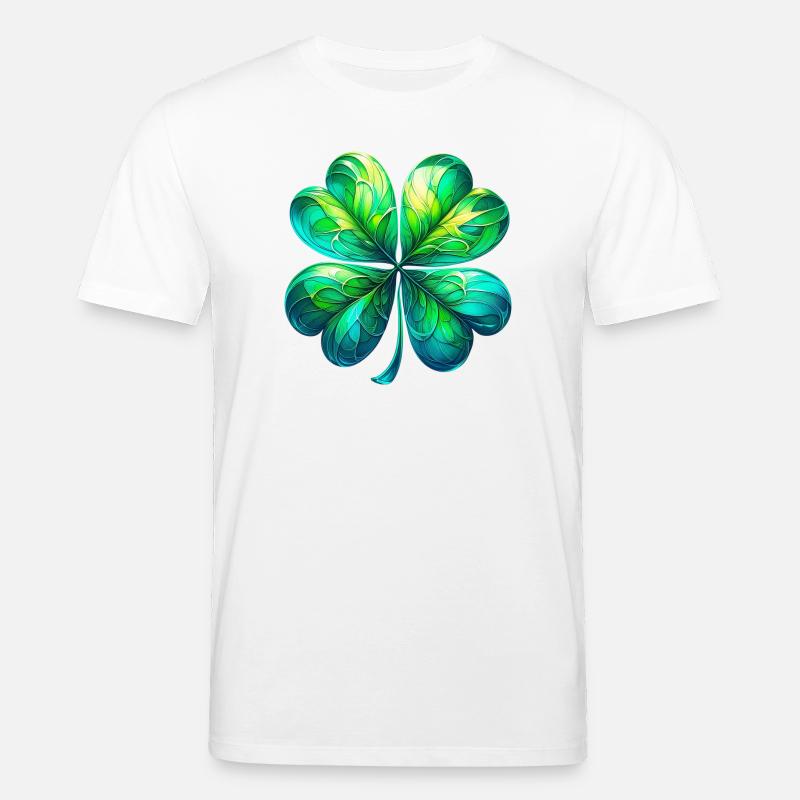 Vierblättriges Kleeblatt - Stanley/Stella Unisex Bio-T-Shirt CREATOR  - Weiß