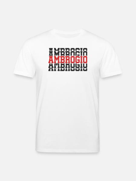 t-shirt Ambrogio gift t-shirt stacked text - Stanley/Stella CREATOR Unisex Organic T-Shirt - white