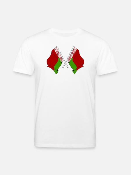 Deux drapeaux croisés de Russie blanche - T-shirt bio CREATOR Stanley/Stella Unisexe - blanc
