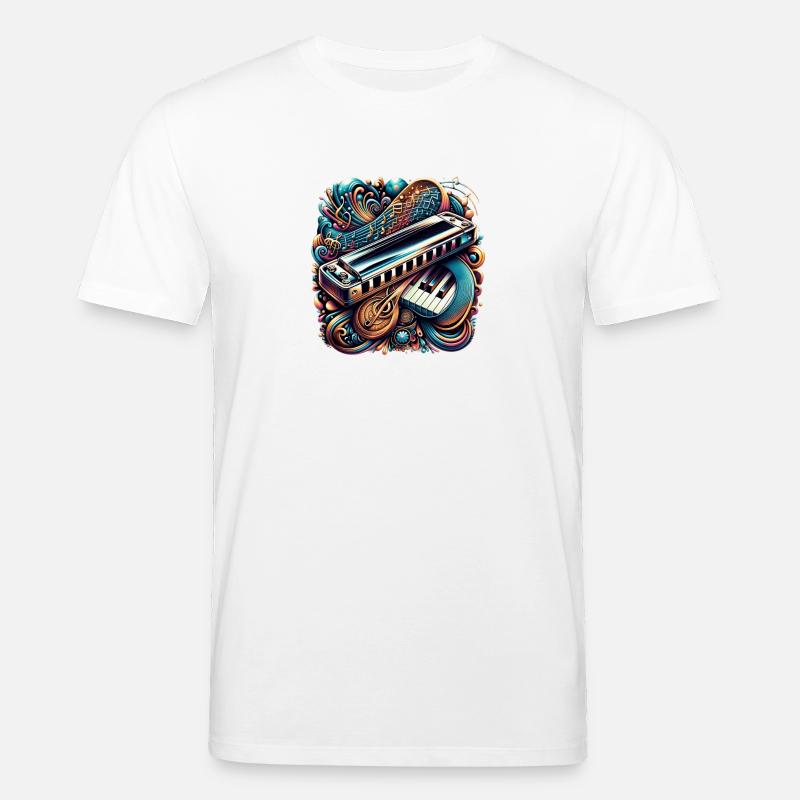 Design abstrait d'harmonica - T-shirt bio CREATOR Stanley/Stella Unisexe - blanc