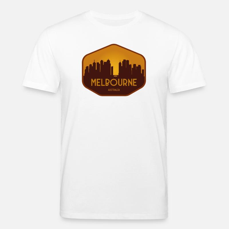 Melbourne Skyline Abzeichen - Stanley/Stella Unisex Bio-T-Shirt CREATOR  - Weiß