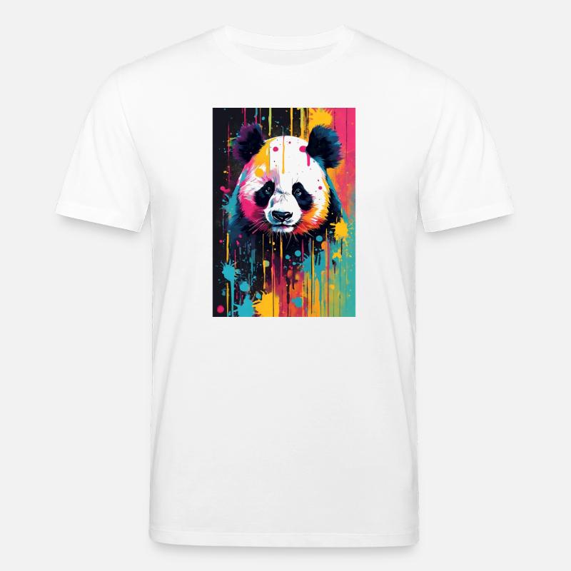 Panda Farbexplosion - Stanley/Stella Unisex Bio-T-Shirt CREATOR  - Weiß