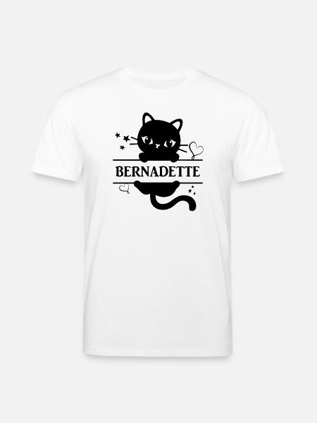t-shirt Bernadette cat t-shirt gift idea - Stanley/Stella CREATOR Unisex Organic T-Shirt - white