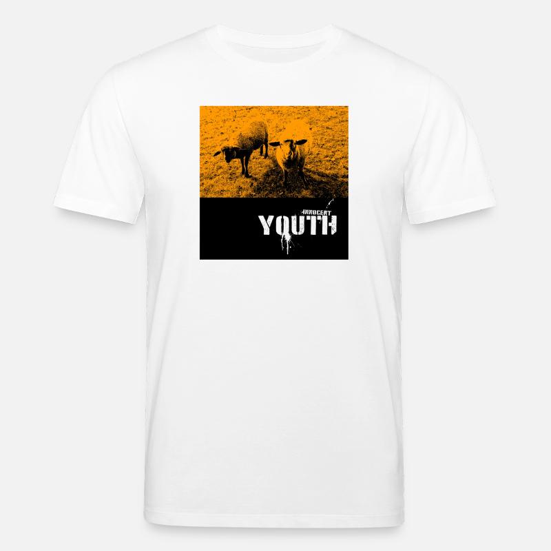 Freche Schafe auf Feld mit Graffiti-Text - Stanley/Stella Unisex Bio-T-Shirt CREATOR - Weiß