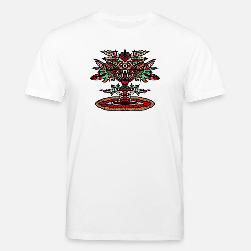 Totem-Drachen Mandala Psychedelisch - Stanley/Stella Unisex Bio-T-Shirt CREATOR  - Weiß