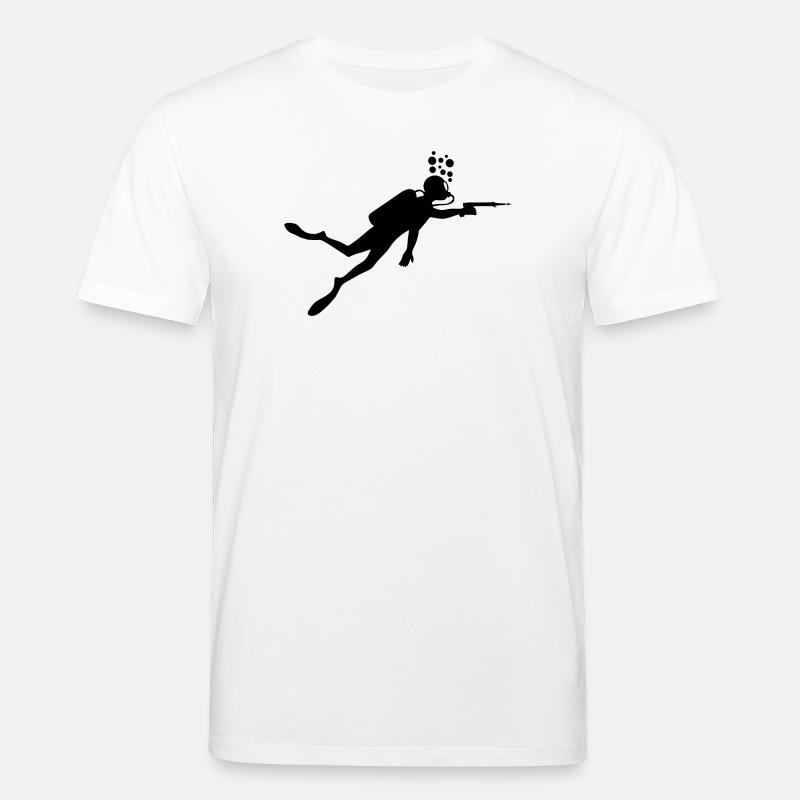 Taucher mit Harpune - Stanley/Stella Unisex Bio-T-Shirt CREATOR  - Weiß